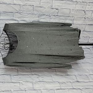 ATTENTION‎ Gray Studded Blouse XL